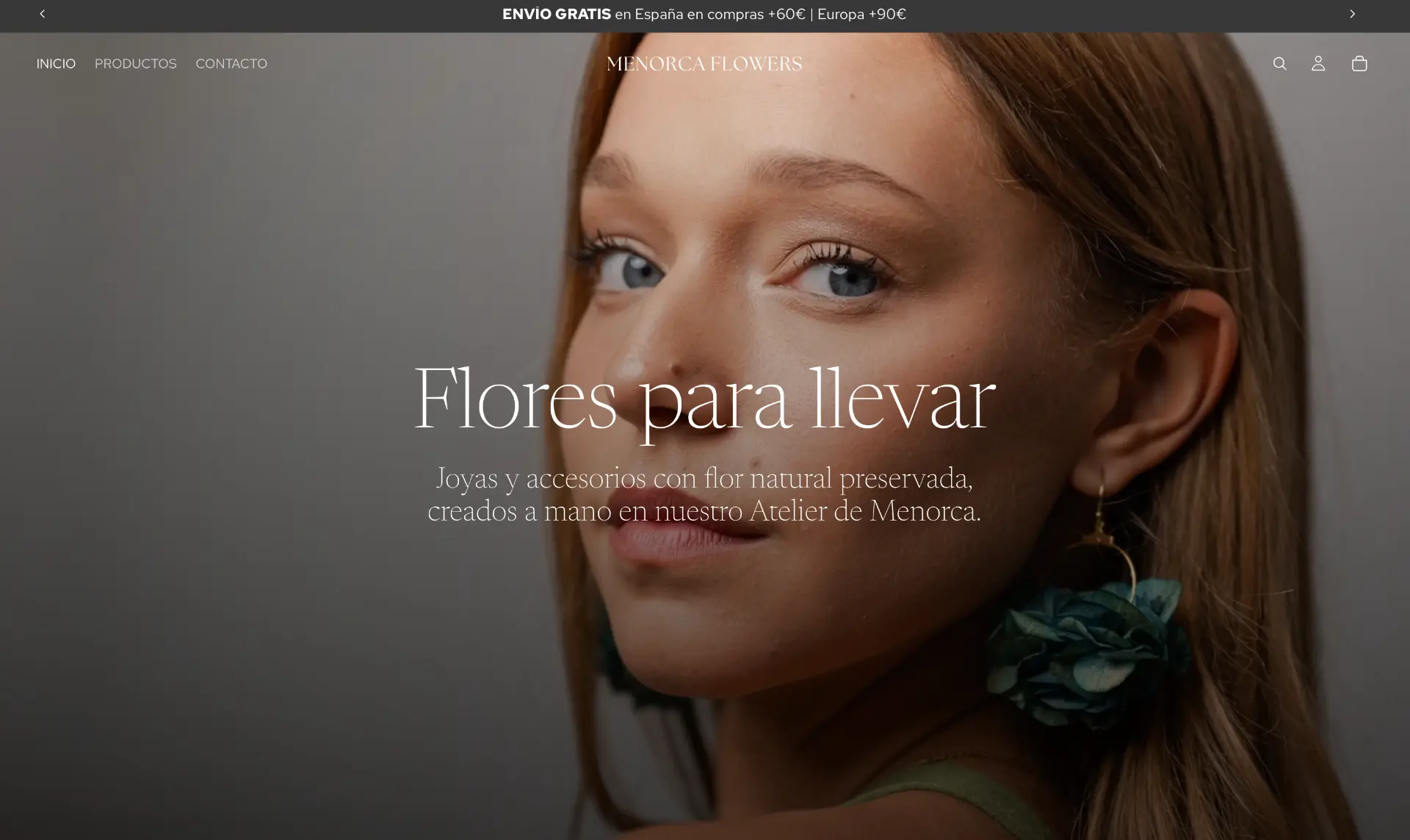 Portada de la tienda de Menorca Flowers migrada a Shopify.