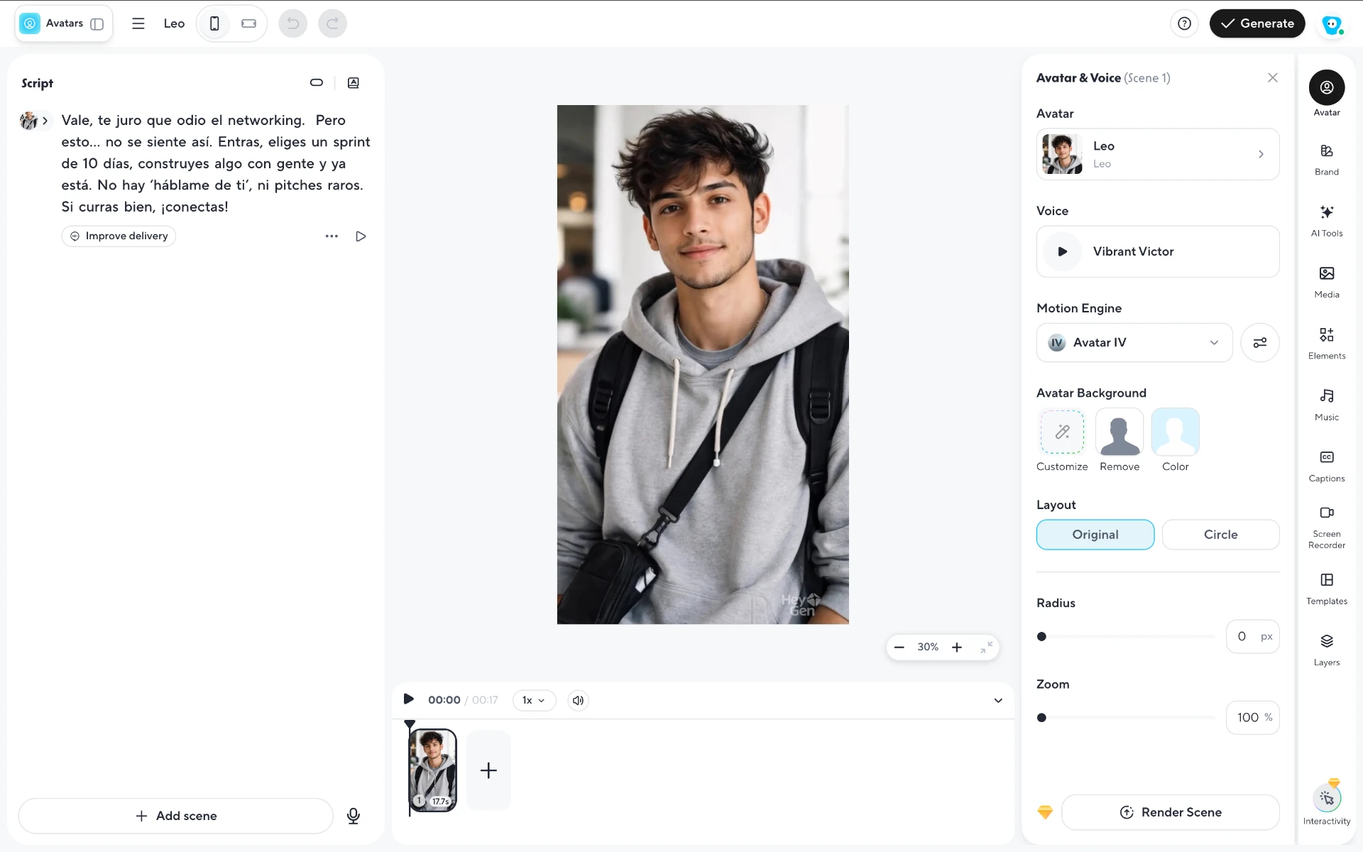 Ejemplo de vídeo con avatar creado por mí con HeyGen para presentar la propuesta.